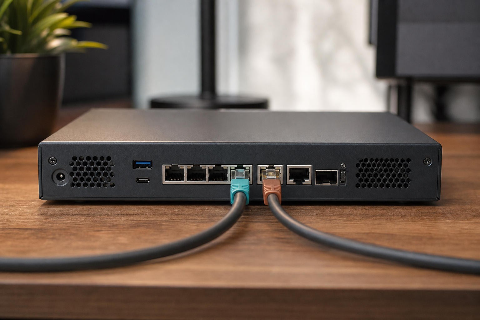 Firewall appliance with two WAN cables for sticky multi-ISP paths